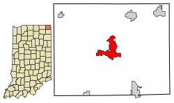 Steuben County Indiana Incorporated and Unincorporated areas Angola Highlighted 1801666